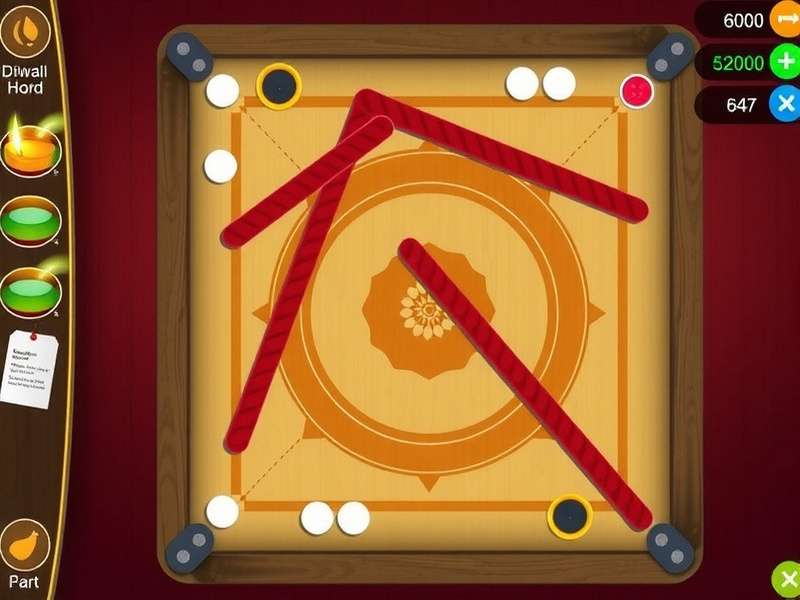 Turbo Carrom Vanguard Diwali Themed Board